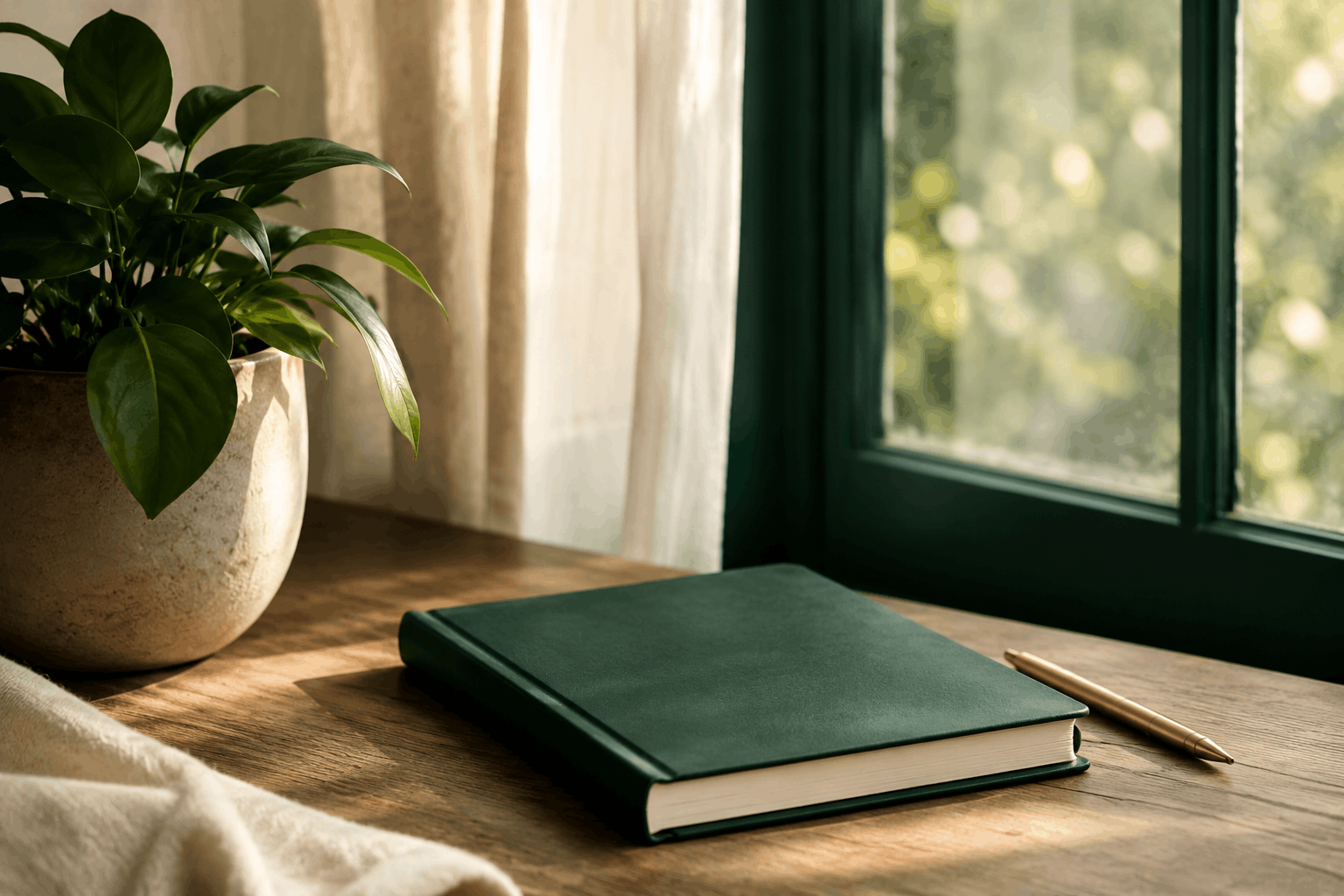 Libro posato davanti alla finestra